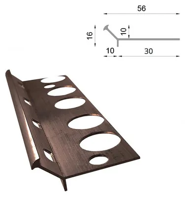Immagine prodotto di Profilo per scale in alluminio Renoplast V pavimento in resina, profilo 200 cm, marrone