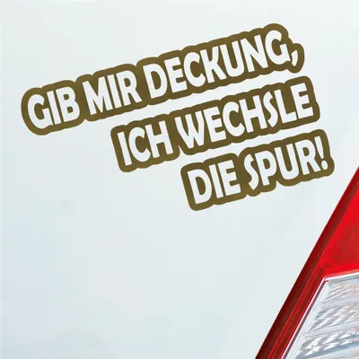 Produktbild von Auto Aufkleber Gib mir Deckung, ich wechsle die Spur! Motorrad 15x8,5 cm Gold Sticker Heckscheibenaufkleber