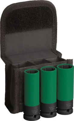 Immagine prodotto di Set di bussole a percussione Bosch PRO con coperture PET 1/2" extra profonde 3 pezzi - 2608003033