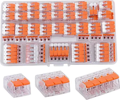 Produktbild von 75 Stück Kabelverbinder, Kabelklemmen Elektro, Verbindungsklemmen Klemme mit Betätigungshebel, 4mm² Leiter Klemme Lüsterklemmen Verbindungsklemme | Elektroinstallation, Heimwerker