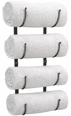 Obrázek produktu pro Ultiluxe Držák na ručníky - Stojan na ručníky - Koupelnové příslušenství - Praktické řešení - 55 cm - Kov - Černý