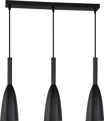 Zdjęcie produktu dla Lampa wisząca Solin czarna 3xE27x60W metal wym:100x50x10cm IP20 Light Prestige