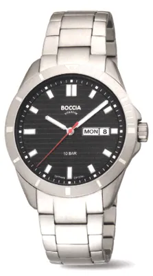 Zdjęcie produktu dla Zegarek męski z czarną tarczą – model Boccia: 3685-03