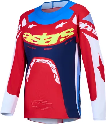 Zdjęcie produktu dla Koszulka motocrossowa Alpinestars Supertech Dyna, młodzieżowa, czerwona/biała/niebieska, rozmiar S