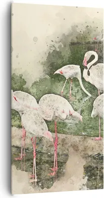 Produktbild von Bild auf Leinwand - Leinwandbild - Flamingo Vogel Wasser - 65x120cm - Wand Bild - Wanddeko - Leinwanddruck - Bilder - Kunstdruck - Wanddekoration - Leinwand bilder - Wandkunst - PA65x120-3462