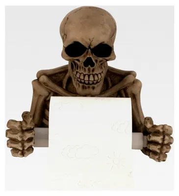 Produktbild von Totenkopf Toilettenpapierhalter ca. 19 cm x 20 cm Skelett Halter Bad Zubehör