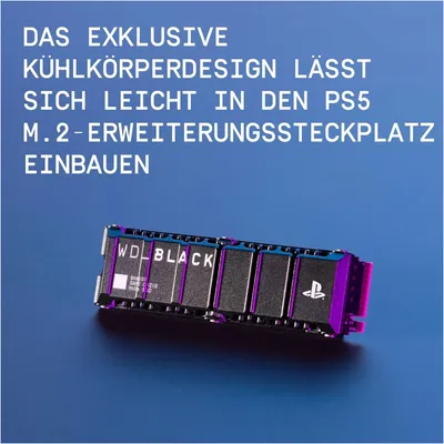 Produktbild von WD_Black SN850P NVMe M.2 SSD für Sony PS5, 1 TB, Farbe:Schwarz