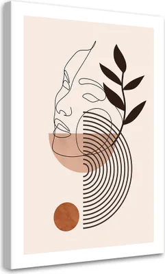 Produktbild von Leinwandbild Boho-Frauengesicht 80x120 Feeby Beige bild für die wand bereit zum aufhängen