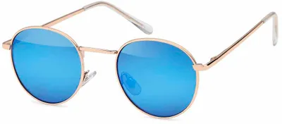 Produktbild von styleBREAKER Uni Panto Sonnenbrille mit runden Gläsern | Metallrahmen mit Federscharnier & UV400 Schutz | verspiegelte oder getönte Flachgläser