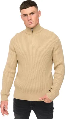Produktbild von Crosshatch - "Havaline" Pullover mit kurzem Reißverschluss für Herren BG1892 (L) (Steinfarben)