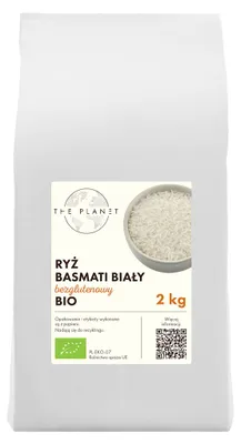 RYŻ BASMATI BIAŁY BEZGLUTENOWY BIO 2 kg - THE PLANET
