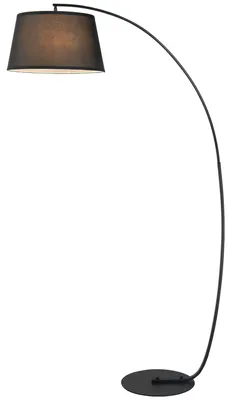 Immagine prodotto di HOMCOM Lampada da Terra ad Arco con Paralume in Tessuto e Interruttore a Pedale, ?47x105x190cm, Nera