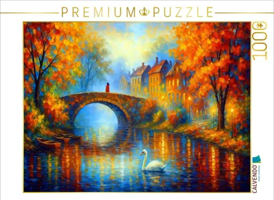 Produktbild von CALVENDO Puzzle Die Brücke am Fluss | 1000 Teile Lege-Größe 64x48cm Foto-Puzzle für glückliche Stunden