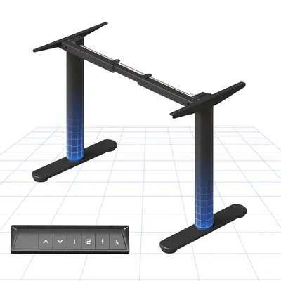 Produktbild von FLEXISPOT CylineX Höhenverstellbarer Schreibtisch mit elegant abgerundeten Tischbeinen 80 kg Tragkraft 4 Memory-Funktion, Antikollisionsschutz Schwarz