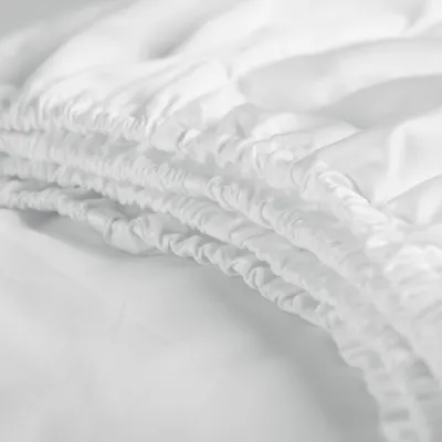Produktbild von Cinderella Sundays - Spannbettlaken für Double Split-Topper (bis 15 cm) - Satin - 180x200 cm - White