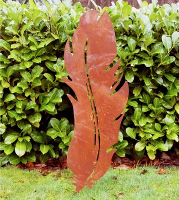 Produktbild von Edelrost Feder Gartenstecker M = ca. 125 x 44 cm
