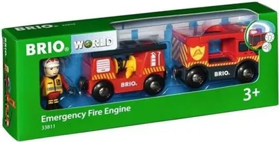 Immagine prodotto di Camion dei pompieri con suoni e luci BRIO, Ravensburger, con scala estraibile e manichetta, dai 3 anni in su, 33811