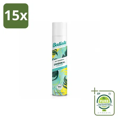 Immagine prodotto di 15 flaconi di shampoo secco Batiste Original - Fragranza fresca classica - 200 ml - Confezione grande - 15 pezzi