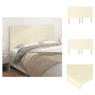 Zdjęcie produktu dla vidaXL Zagłówki 4 szt. Kremowe 100x5x78/88 cm imitacja skóry - wezgłowie i podnóżek