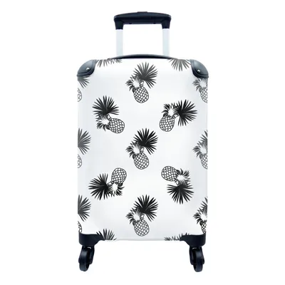 Produktbild von MuchoWow® Koffer Handgepäck Trolley Rollkoffer Kleine Reisekoffer mit 4 Rollen - Ananas - Muster - Dschungel - Cabin Size < 55x40x23 cm & 55x40x20 cm - Fotokoffer - Kabinenkoffer - Boardgepäck - Reise-Box - Reisekoffer - Reisegepäck - Koffer mit Bild - Trolley für Kinder