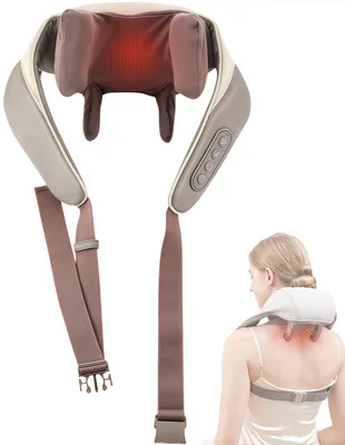 Produktbild von Nackenmassagegerät, Shiatsu Massagegerät mit Wärmefunktion, Nacken- und Rückenmassagegerät für Nacken Rücken Schulter Tiefengewebe Massage