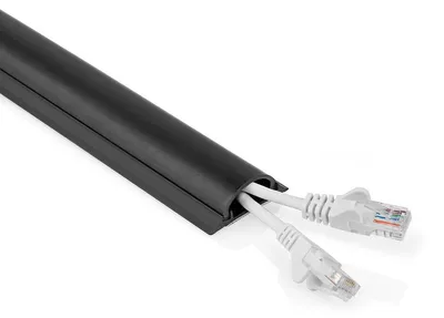 Zdjęcie produktu dla System prowadzenia kabli Nedis - rurka - 1 sztuka - maks. grubość kabla: 16 mm - PVC - czarny