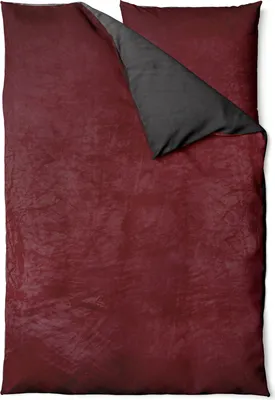 Produktbild von Winter Bettwäsche Teddy Plüsch Nicki Uni Flauschig Warm Weich Fleece Modern, Farbe:Wende bordeaux / anthrazit, Größe:4 teilig 155x220 cm