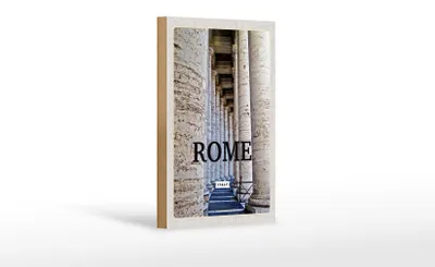 Produktbild von Holzschild Reise 12x18 cm Rom Italien Mittelalter Gebäude