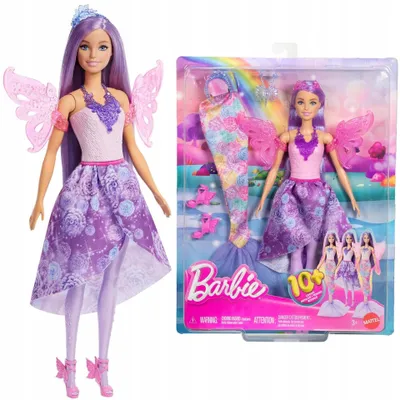 Produktbild von Barbie 3-in-1 Puppe Meerjungfrau Fee Prinzessin Magisches Spielzeug