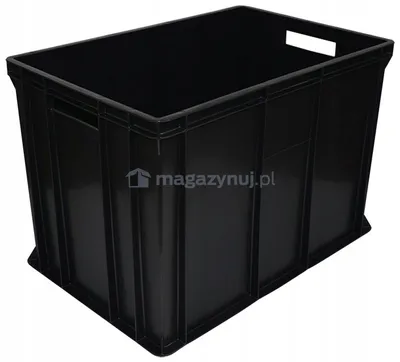 Zdjęcie produktu dla Plastikowy pojemnik EURO transportowy wysoki czarny 60x40x41 cm