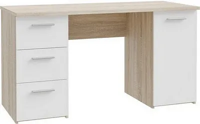 Produktbild von Furniture24 Schreibtisch Net106 Mt311-120 Mit 3 Schubladen Und Schrank  Sonoma Eiche/Weiß