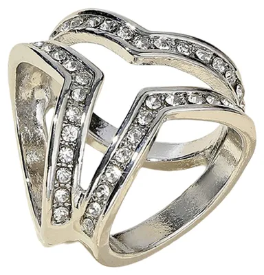 Produktbild von Schalknopf mit dreifachem Ringdesign, Strassbesatz, koreanischer Stil, Schalverschluss, Schmuckaccessoire