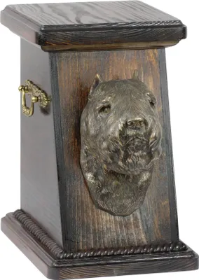 Produktbild von Flandrischer Treibhund, Bouvier des Flandres eine Ascheurne für Hunde, eine elegante Urne mit einer Statue, eine Gedenkurne mit dem Porträt eines Hundes von der Marke Art-Dog