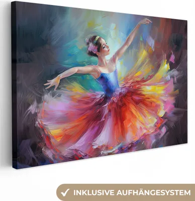 Obrázek produktu pro OneMillionCanvasses® - Obraz na plátně - Malba - Olejomalba - Tanec - Baletka, nástěnná malba, nástěnné dekorace obrázky do obývacího pokoje, 60x40cm