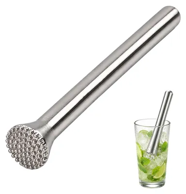Edelstahl-Cocktailstamper 27 cm, 210 g, Eis- und Fruchtzerkleinerer