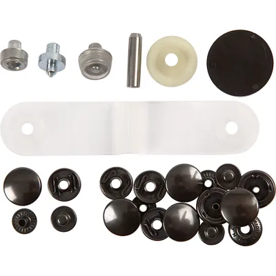 Produktbild von Prym 390302, Nieten-Druckknopf-Verschluss, Metall, Schwarz, 1,5 cm, 10 Stück(e)