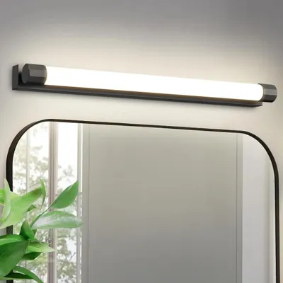 Obrázek produktu pro ZMH LED zrcadlové světlo koupelnové zrcadlové svítidlo 50CM 10W koupelnové svítidlo nástěnné černé nástěnné svítidlo koupelnové neutrální bílé 4000K nástěnné světlo moderní koupelnové světlo pro suterén