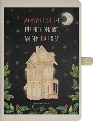 Produktbild von Mr. & Mrs. Panda Tagebuch Lebkuchenhaus - Transparent - Geschenk, Journal, notizbuch, Kladde, Weihnachten, Adressbuch, Skizzenbuch