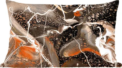 Produktbild von MuchoWow® Zierkissen Sofakissen Wohnzimmer Dekokissen 60x40 cm Acrylfarbe - Rot - Schwarz - Kopfkissen - Polster mit Foto
