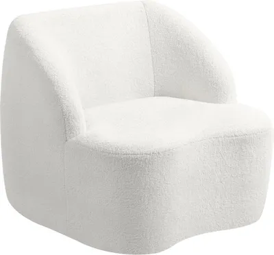 Produktbild von Moderner Sessel mit Fleece-Polsterung, kuscheliger Polstersessel für Wohnzimmer, Schlafzimmer, Homeoffice, Cremeweiß