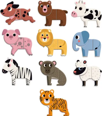 Produktbild von RAPPA Vilac Holzmagnete Lustige Tiere