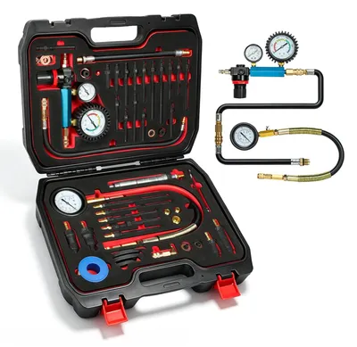 Obrázok produktu pre Kompresiometer a tester úbytku tlaku pre benzínové a dieselové motory (46-dielna sada)