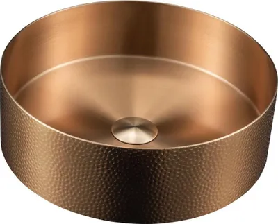 Immagine prodotto di Lavabo da appoggio AURUM Attraverso. 38 cm, scarico incluso, metallo forgiato, rame opaco
