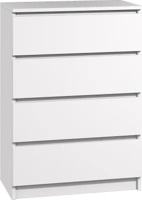 Produktbild von Roe Furniture | Kommode 60 cm - 4 Schubladen - Weiß Matt - Robuste Bauweise - Praktischer Stauraum - Sideboard Weiß