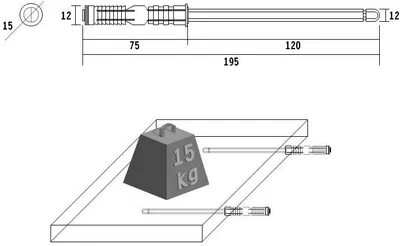 Produktbild von Tablarträger Regalbodenträger Regalhalter Bodenträger Regalträger Regaldübel Ø12x120mm (195mm)