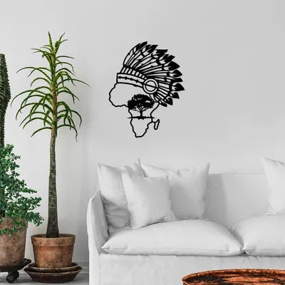 Productafbeelding van Wallity, Afrikaans - SKL2507, Zwart, Overige woonaccessoires, 55 x 70 cm, 100% metaal (dikte: 1)