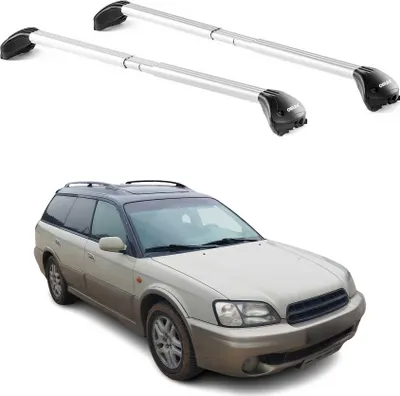 Image de Barres de toit pour Subaru Outback BE 1998-2003 5P Gris Argenté 2 pièces ABE
