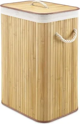Produktbild von W?schekorb aus Bambus mit Deckel, Faltbare W?schetruhe aus Bambus mit herausnehmbarem W?schesack šC W?schesammler fš¹r Bad & Schlafzimmer (Natural)