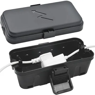 Productafbeelding van Aansluitdoos Buiten - Kabelbox Waterdicht - Tuinverlichting Beveiligen - IP54 Waterdicht - 14 x 7.5 x 5.5 cm - Zwart