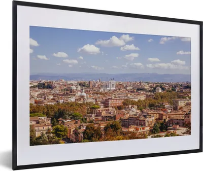 Produktbild von MuchoWow® Gerahmtes Poster Rom - Berge - Ausblicke 60x40 cm - Poster mit Schwarzem Bilderrahmen Wandposter Rahmen Foto Bilder - Schlafzimmer - Plakat in Rahmen - Drucken